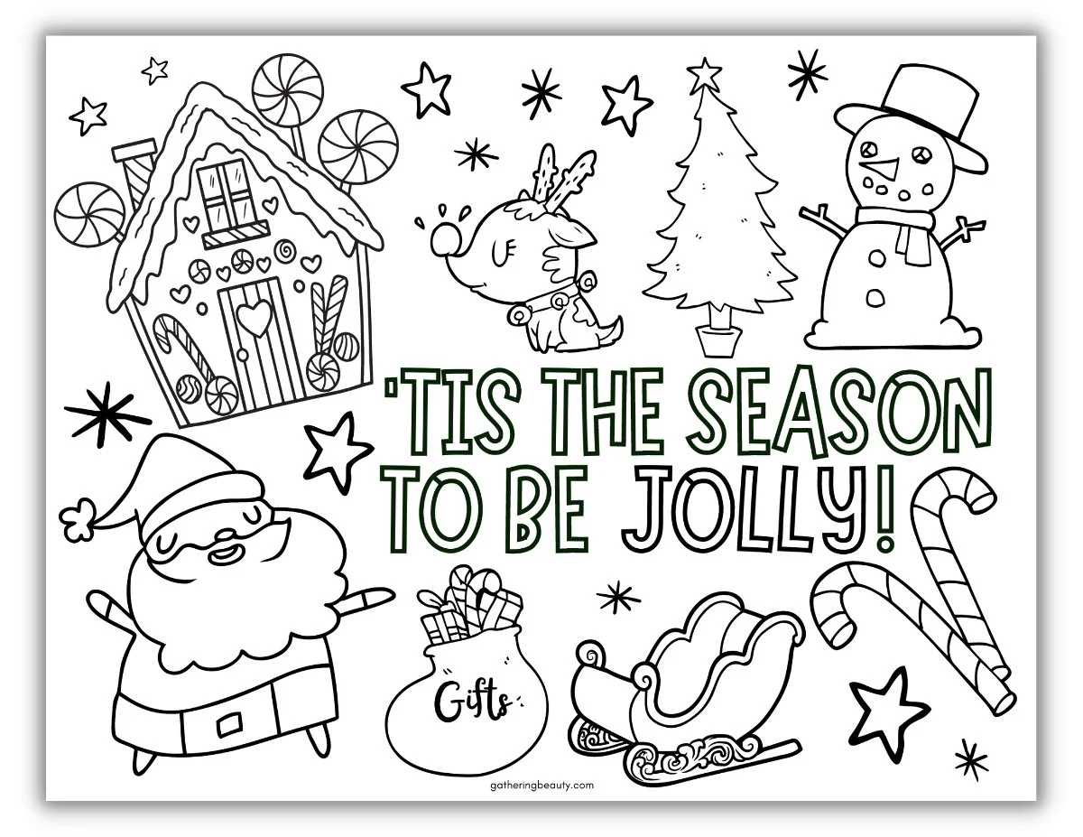 Christmas Coloring Activities For Kids - Free Printable pertaining to Christmas Coloring Worksheets For Kindergarten