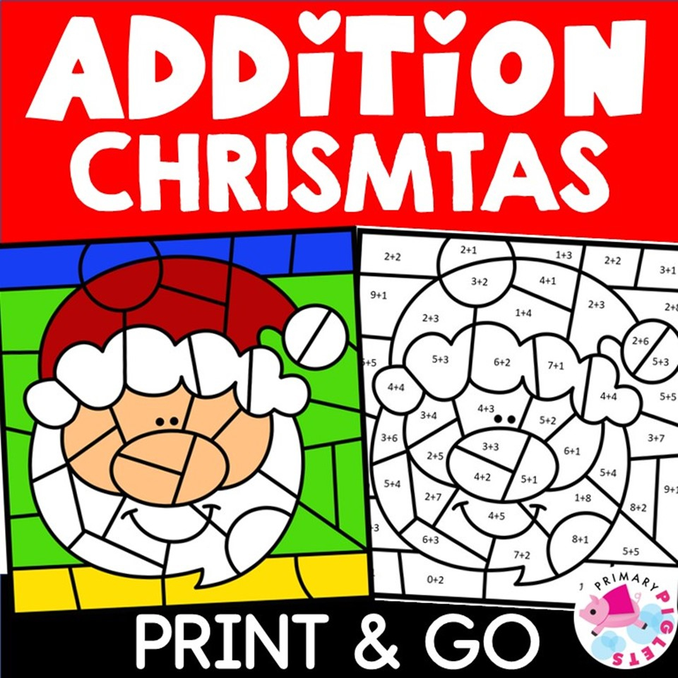 Christmas Colornumber Code Addition To 20 Math Coloring with Addition And Subtraction Christmas Coloring Worksheets