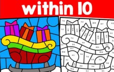 Christmas Colornumber Code Subtraction To 10 Coloring with regard to Christmas Subtraction Coloring Worksheets