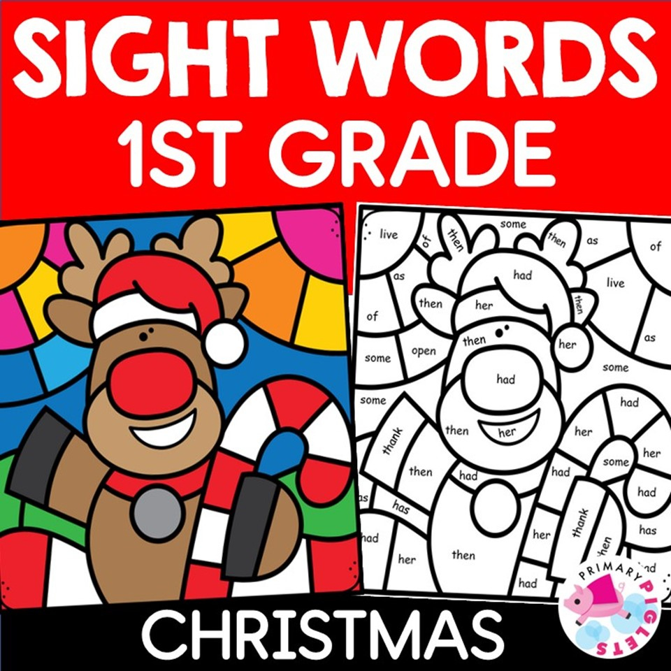Christmas Colorsight Words First Grade | Madeteachers regarding Christmas Color By Word Worksheets