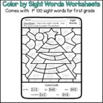 Christmas Colorsight Words For First Grade   Christmas With Regard To Christmas Color By Word Worksheets