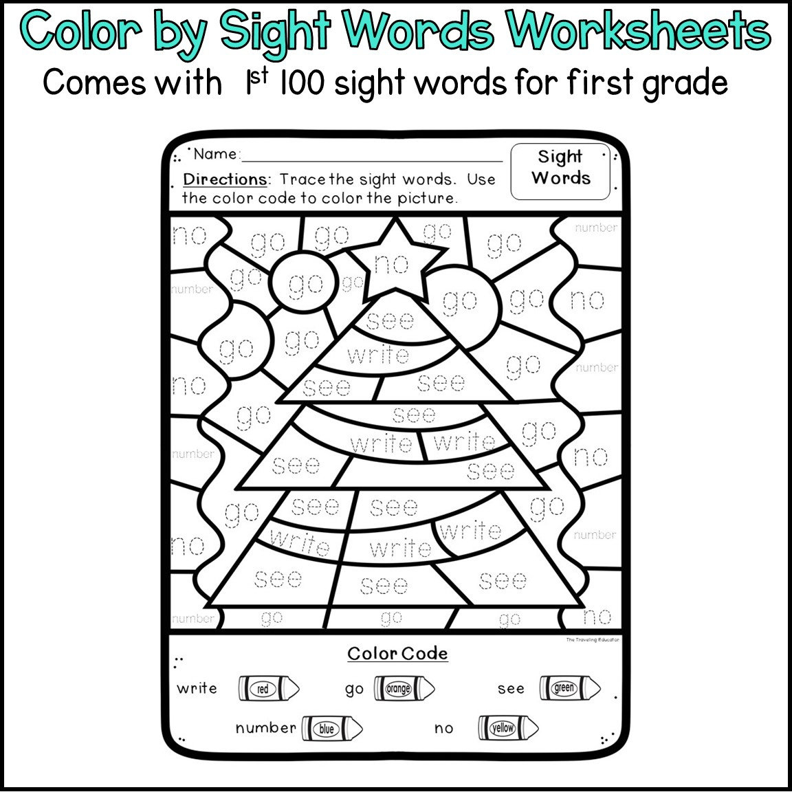 Christmas Colorsight Words For First Grade - Christmas with regard to Christmas Color By Word Worksheets