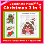 Christmas Coordinate Plane Graphing Picture  Christmas Bundle 3 In Throughout Coordinate Plane Worksheets Christmas