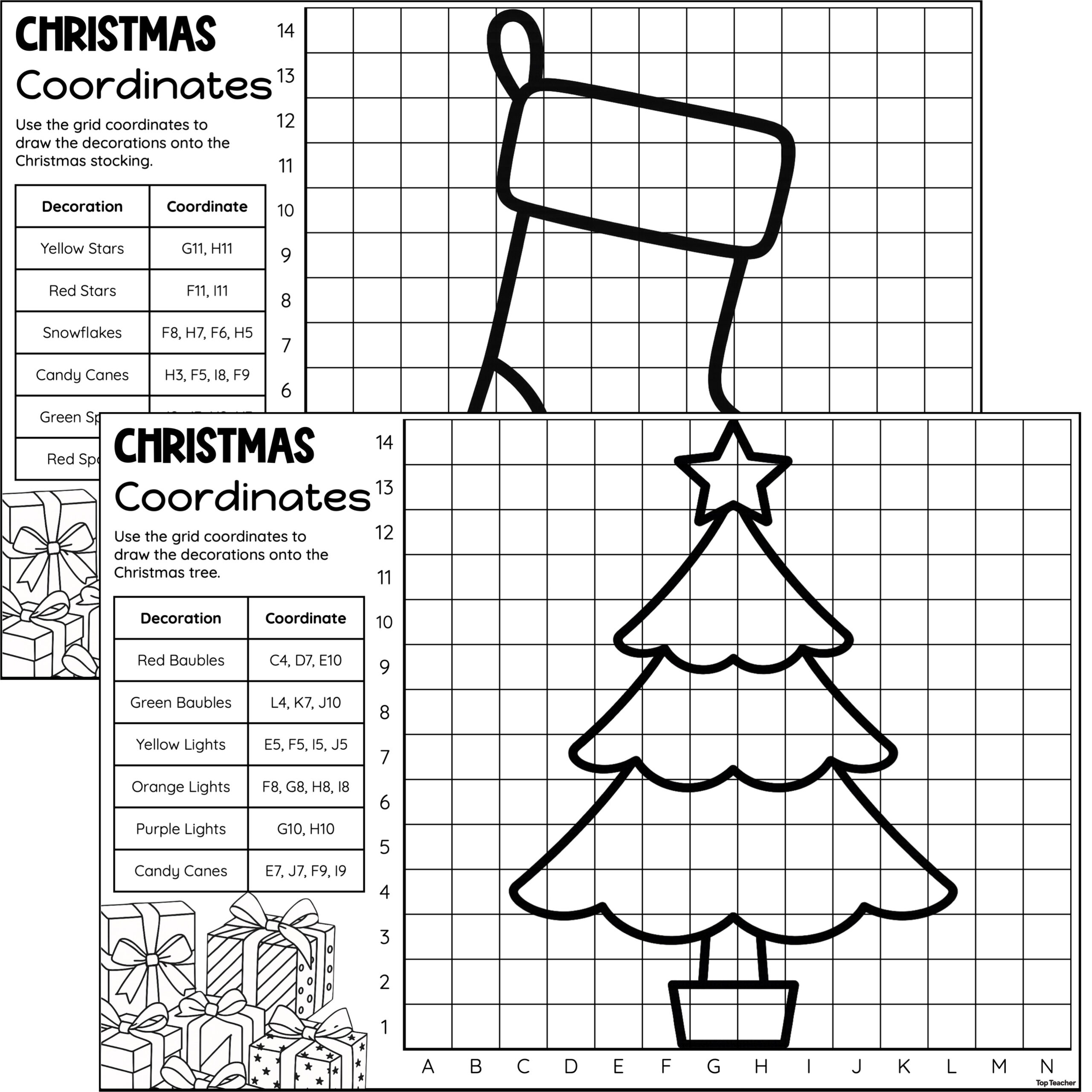 Christmas Coordinates Worksheets - Top Teacher with Christmas Plotting Points Worksheets