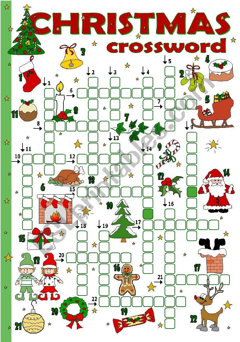 Christmas Crossword - Esl Worksheettecus with regard to Christmas Crossword Puzzle Worksheets