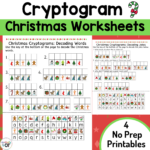 Christmas Cryptogram And Decoding Worksheets | Madeteachers For Free Printable Christmas Cryptogram Worksheets