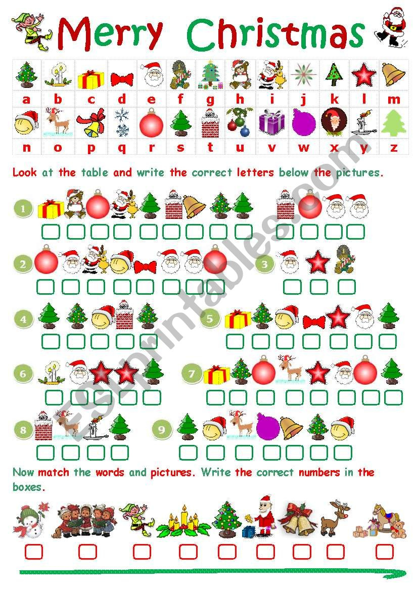 Christmas Cryptogram - Esl Worksheetjecika within Free Printable Christmas Cryptogram Worksheets