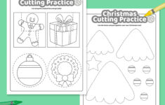 Christmas Cutting Practice Coloring Pages For Kids! Kids regarding Free Christmas Cutting Worksheets