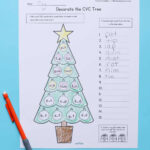 Christmas Cvc Worksheets For Kindergarten   Free Printables In Christmas Cvc Words Worksheets