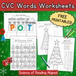 Christmas Cvc Worksheets For Kindergarten   Free Printables Pertaining To Christmas Cvc Words Worksheets Free