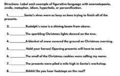 Christmas Figurative Language inside Christmas Figurative Language Worksheets
