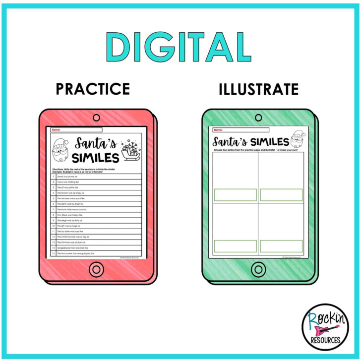 Christmas Similes and Metaphors Worksheets Christmas Similes and Metaphors Worksheets