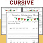 Christmas Free Printable Cursive Handwriting Worksheets Intended For Christmas Cursive Writing Worksheets