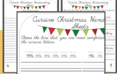 Christmas Free Printable Cursive Handwriting Worksheets intended for Christmas Cursive Writing Worksheets