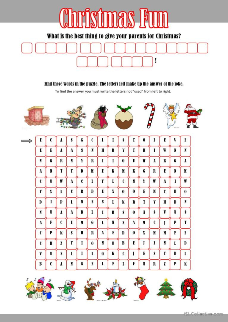 Christmas Fun With A Hidden Message: English Esl Worksheets Pdf &amp;amp; Doc regarding Christmas Hidden Message Worksheets