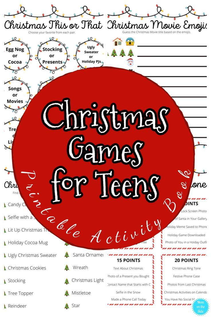 Christmas Games For Teens Activity Book with Christmas Worksheets For Teens