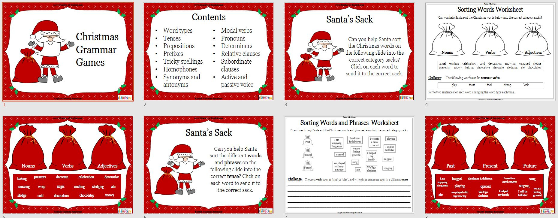 Christmas Grammar Activities | Teaching Resources regarding Christmas Grammar Worksheets