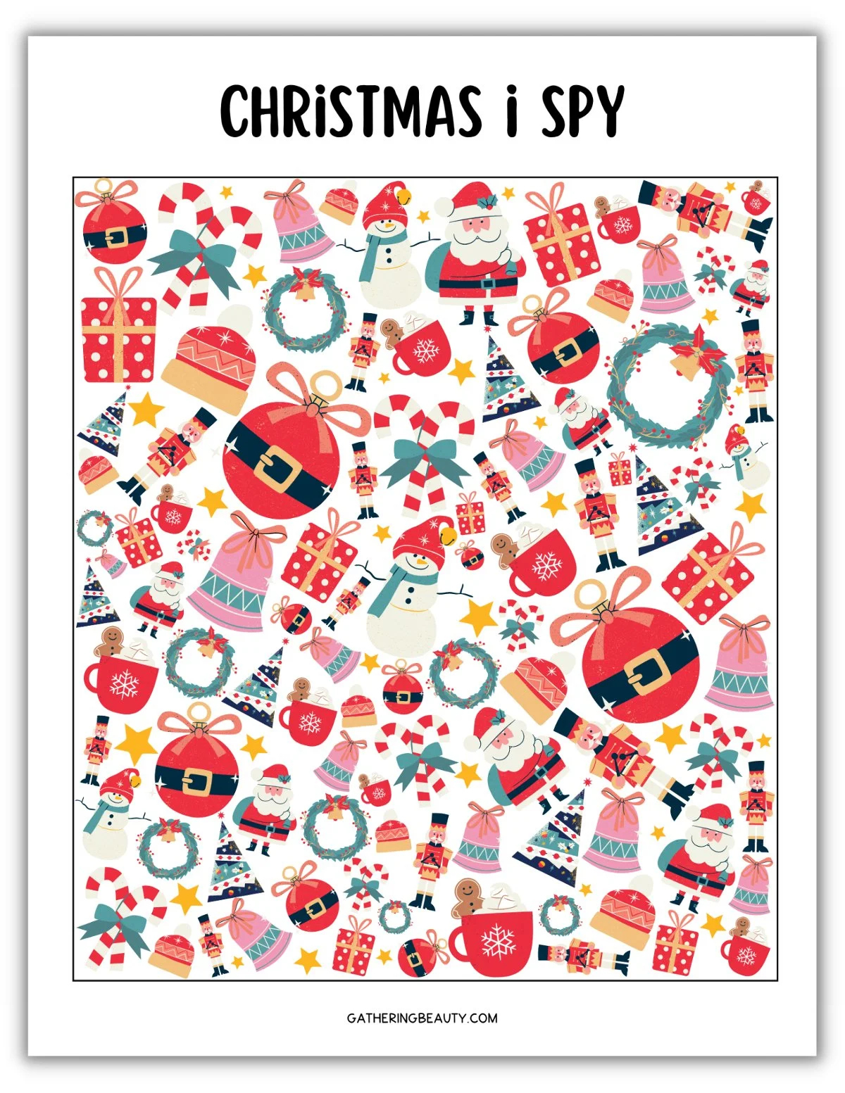 Christmas I Spy Printable — Gathering Beauty for I Spy Christmas Worksheets