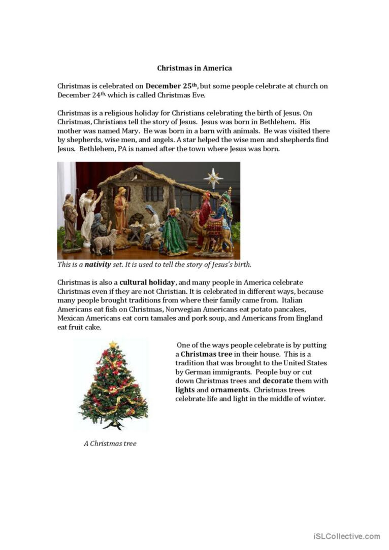 Christmas In America: English Esl Worksheets Pdf &amp;amp; Doc with regard to Christmas in America Worksheets