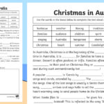 Christmas In Australia Cloze Worksheet With Christmas Cloze Worksheets Answers