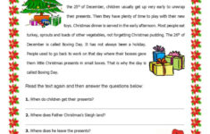 Christmas In England Reading For Det…: English Esl Worksheets Pdf in Christmas In England Worksheets