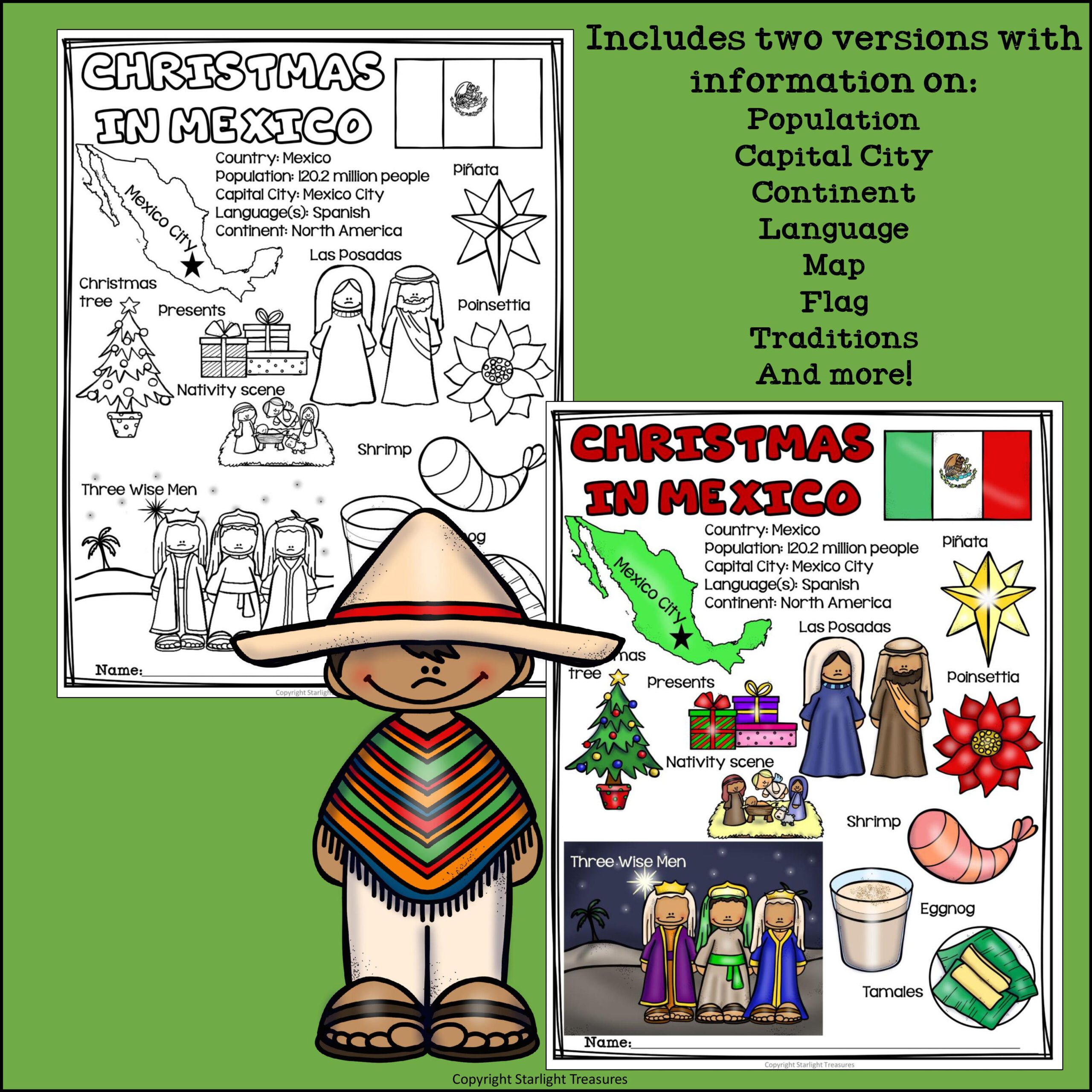Christmas In Mexico Fact Sheet For Early Readers - Classful for Christmas In Mexico Worksheets