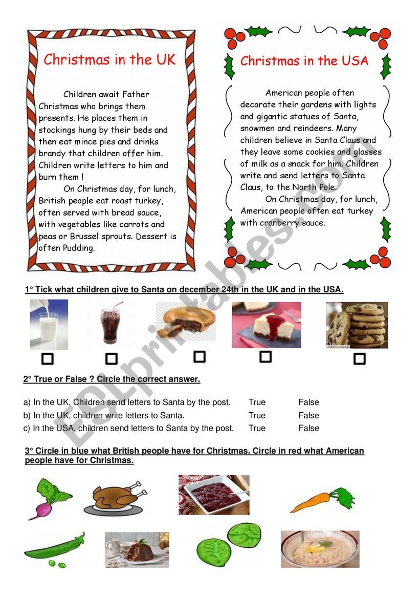 Christmas In The Uk And In The Usa - Esl Worksheetbouh17 with regard to Christmas in the Usa Worksheets