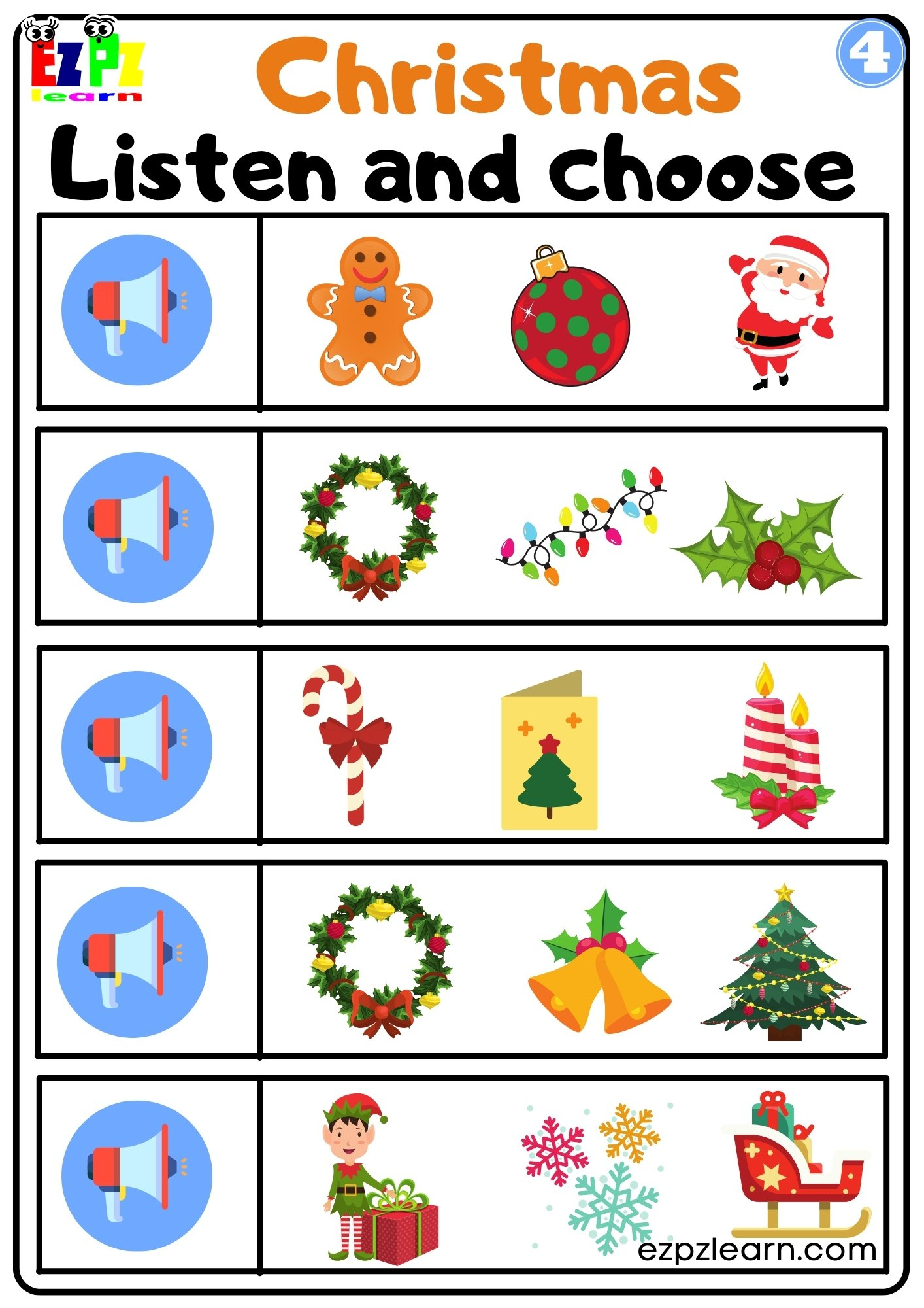 Christmas Interactive Worksheet Listen And Choose The Correct throughout Christmas Fun Worksheets