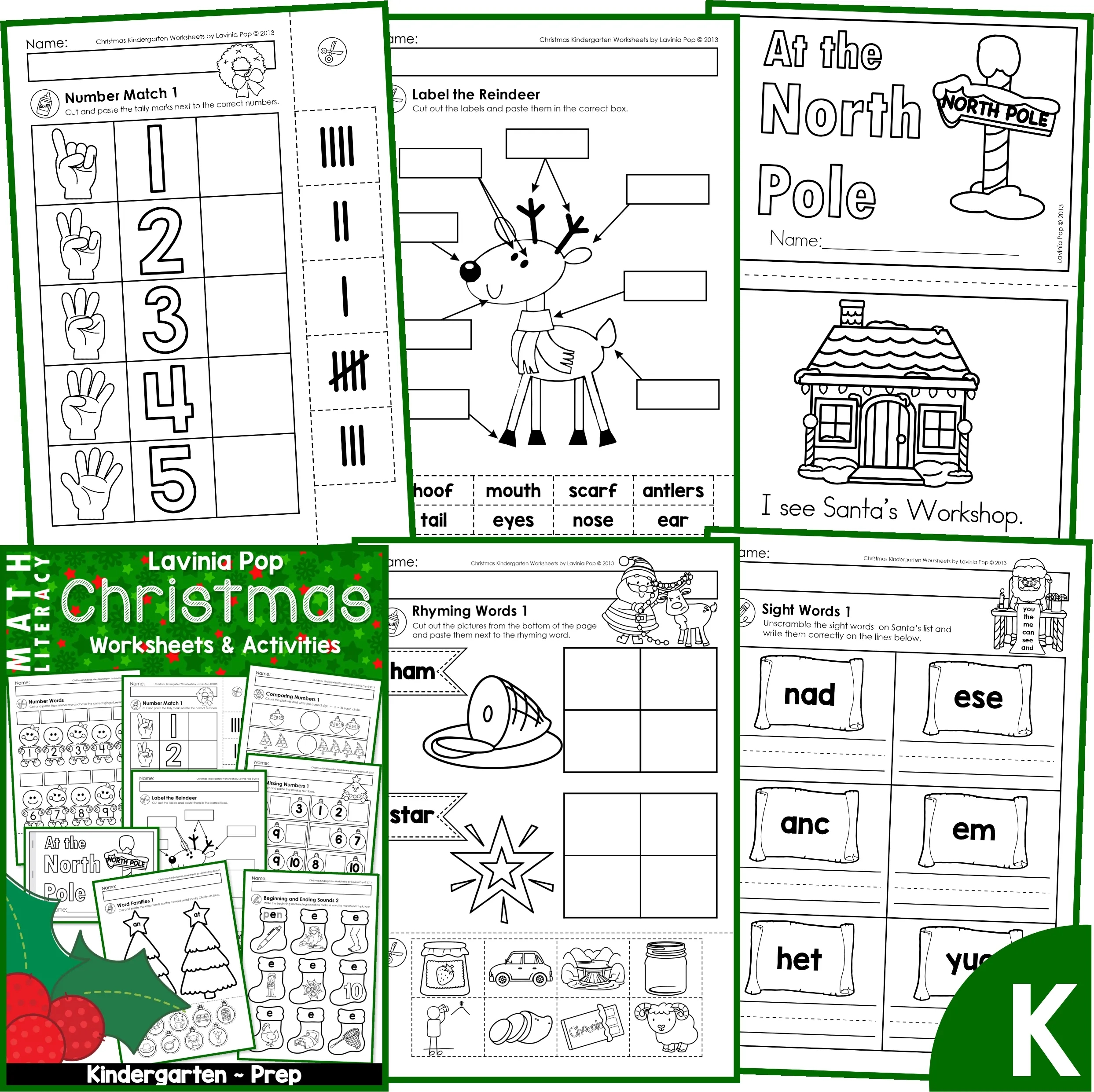 Christmas Kindergarten Worksheets And Activities No Prep throughout Christmas Phonics Worksheets For Kindergarten