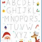 Christmas Letter Tracing Worksheet For Kids – Royalty Free Vector With Regard To Christmas Letter Tracing Worksheets