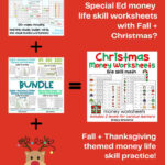 Christmas Life Skill Money Math + Budget Worksheets For Special Regarding Christmas Money Math Worksheets