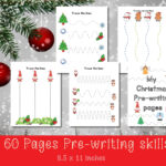Christmas Line Tracing Worksheets | Preschool Pre Writing (Digital With Regard To Christmas Pencil Control Worksheets Tracing Lines
