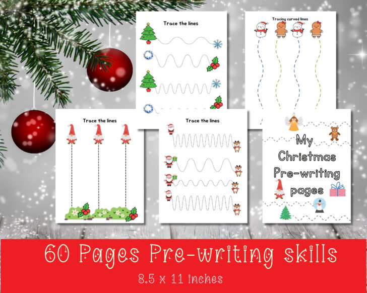 Christmas Pencil Control Worksheets Tracing Lines Christmas Pencil Control Worksheets Tracing Lines