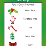 Christmas: Matching Activity Worksheet Throughout Christmas Match Up Worksheets