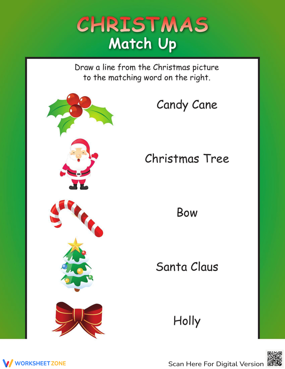 Christmas: Matching Activity Worksheet throughout Christmas Match Up Worksheets