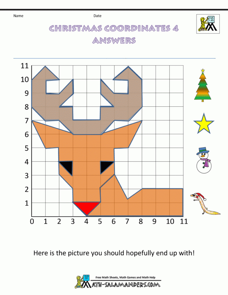 Free Christmas Coordinates Worksheets Free Christmas Coordinates Worksheets