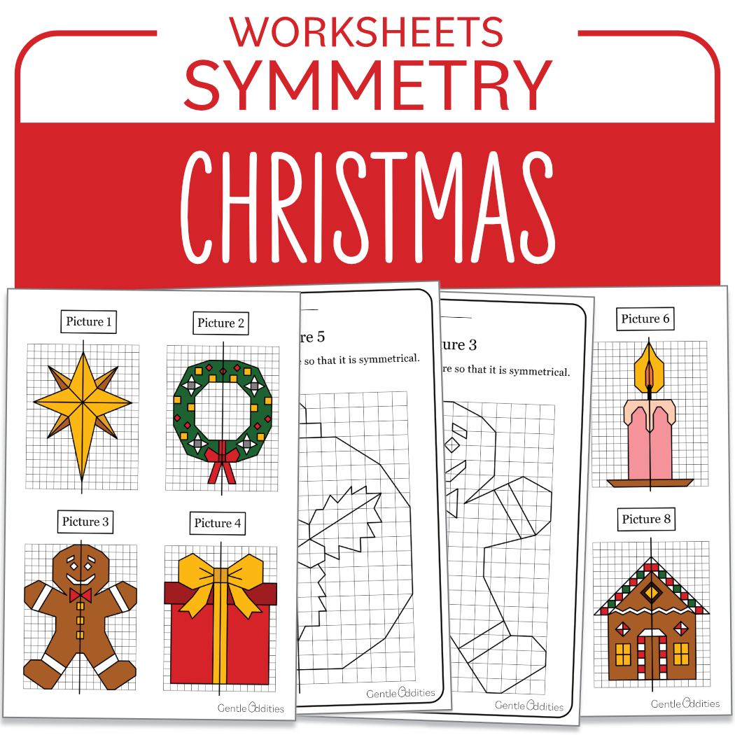 Christmas Math Activity Symmetry And Coloring | Madeteachers with Christmas Symmetry Worksheets Free