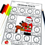 Christmas Math And Literacy 1St Grade No Prep Activities Throughout Christmas Telling Time Worksheets