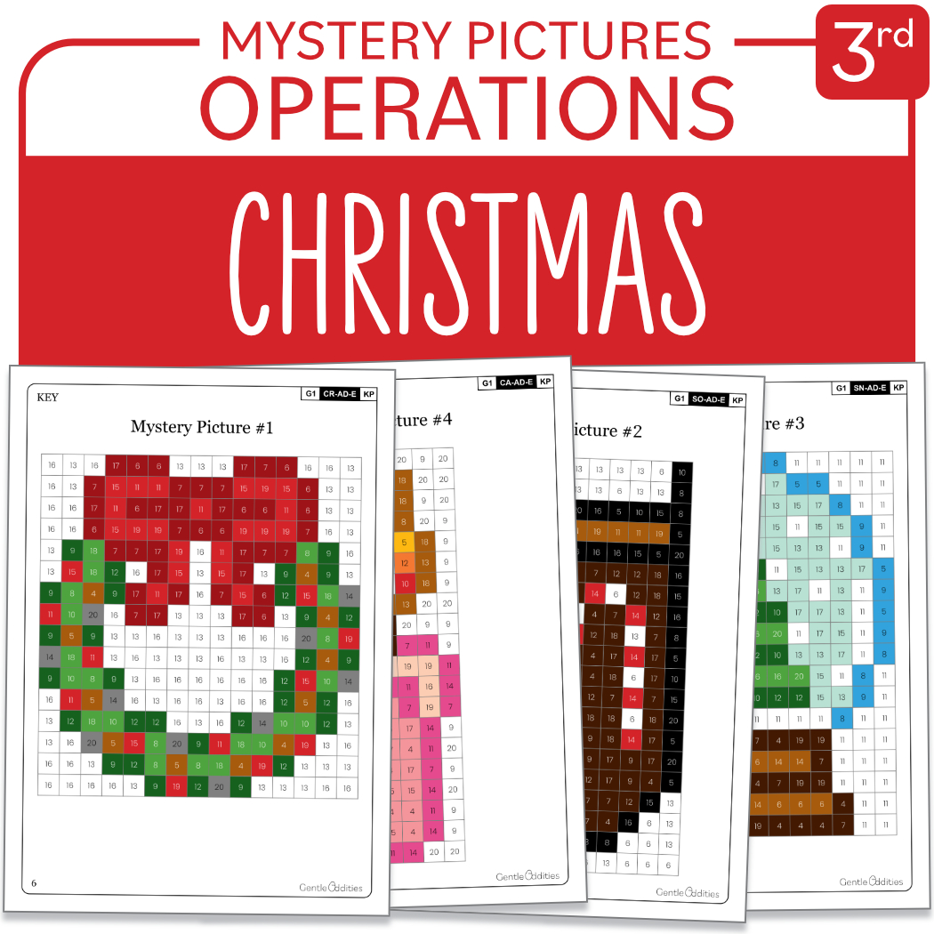 Christmas Math Mystery Pictures Grade 3: Addition Subtraction inside Christmas Mystery Picture Math Worksheets