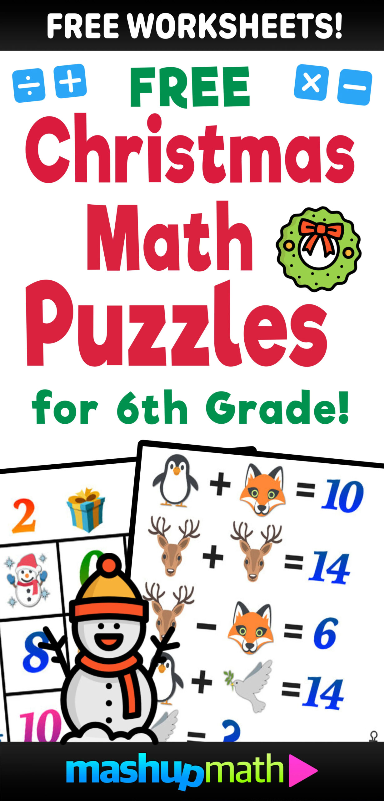 Christmas Math Worksheets — Blog — Mashup Math with 6th Grade Christmas Math Worksheets
