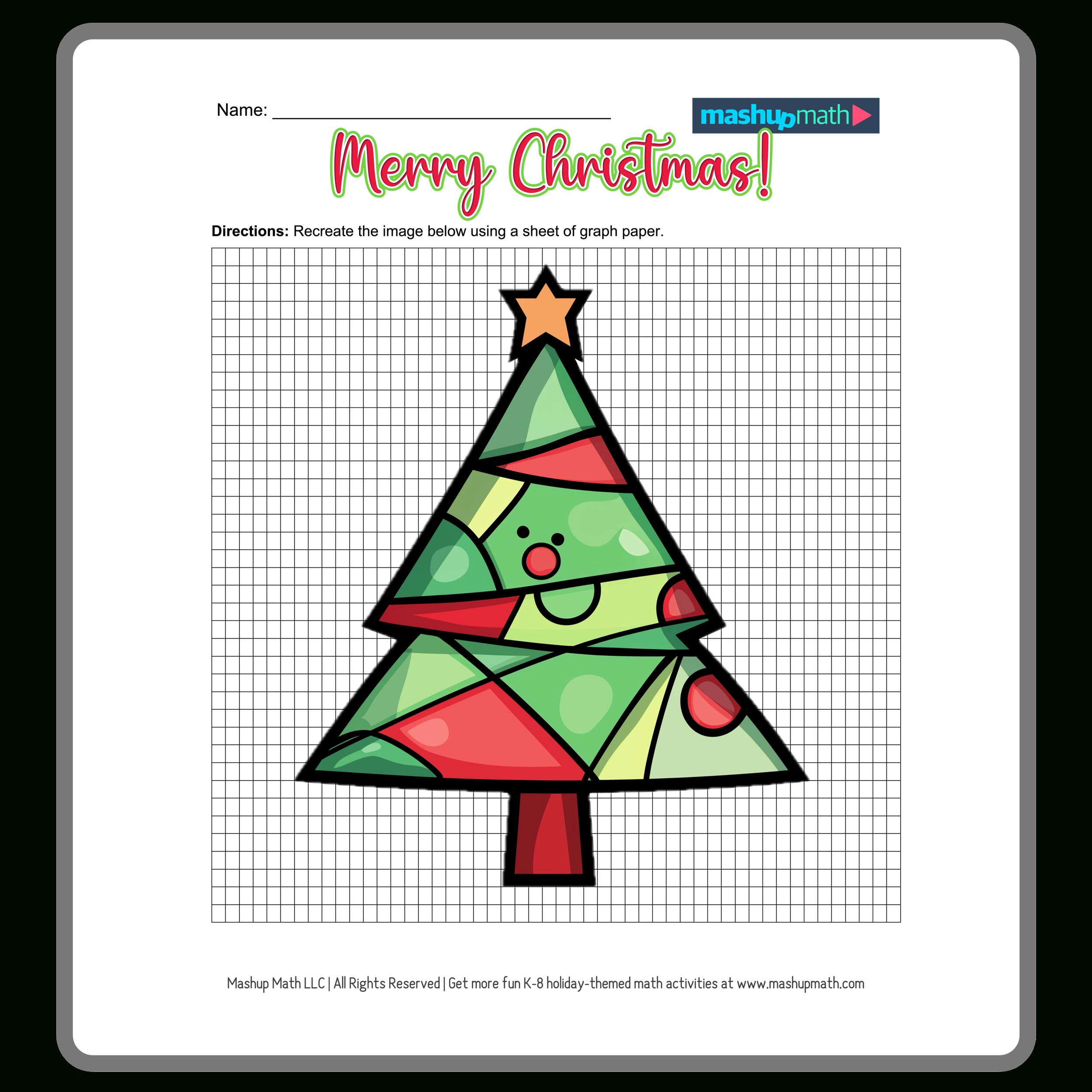 Christmas Math Worksheets For K-8—Printable With Answers — Mashup Math within Writing Linear Equations Worksheets Christmas Tree Answer Key
