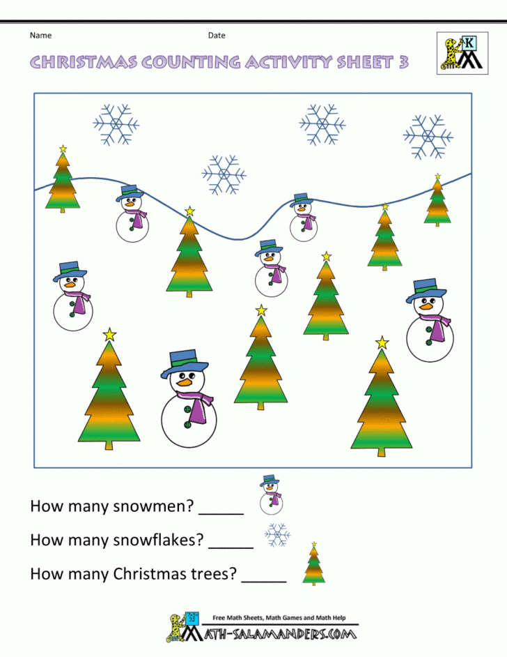 Christmas Counting Worksheets Kindergarten Christmas Counting Worksheets Kindergarten
