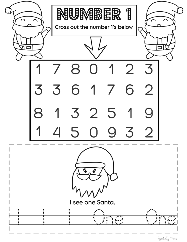 Christmas Math Worksheets For Preschoolers | Pre K Number throughout Christmas Math Worksheets Pre-K