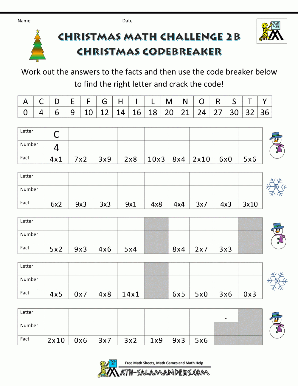 Christmas Math Worksheets in Math Christmas Worksheets