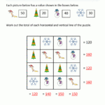 Christmas Math Worksheets With Christmas Values Worksheets Answers
