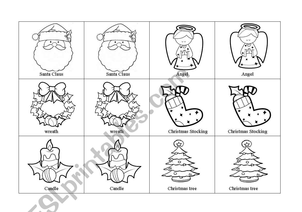 Christmas Memory Game - Esl Worksheetrenate Oliveira regarding A Christmas Memory Worksheets