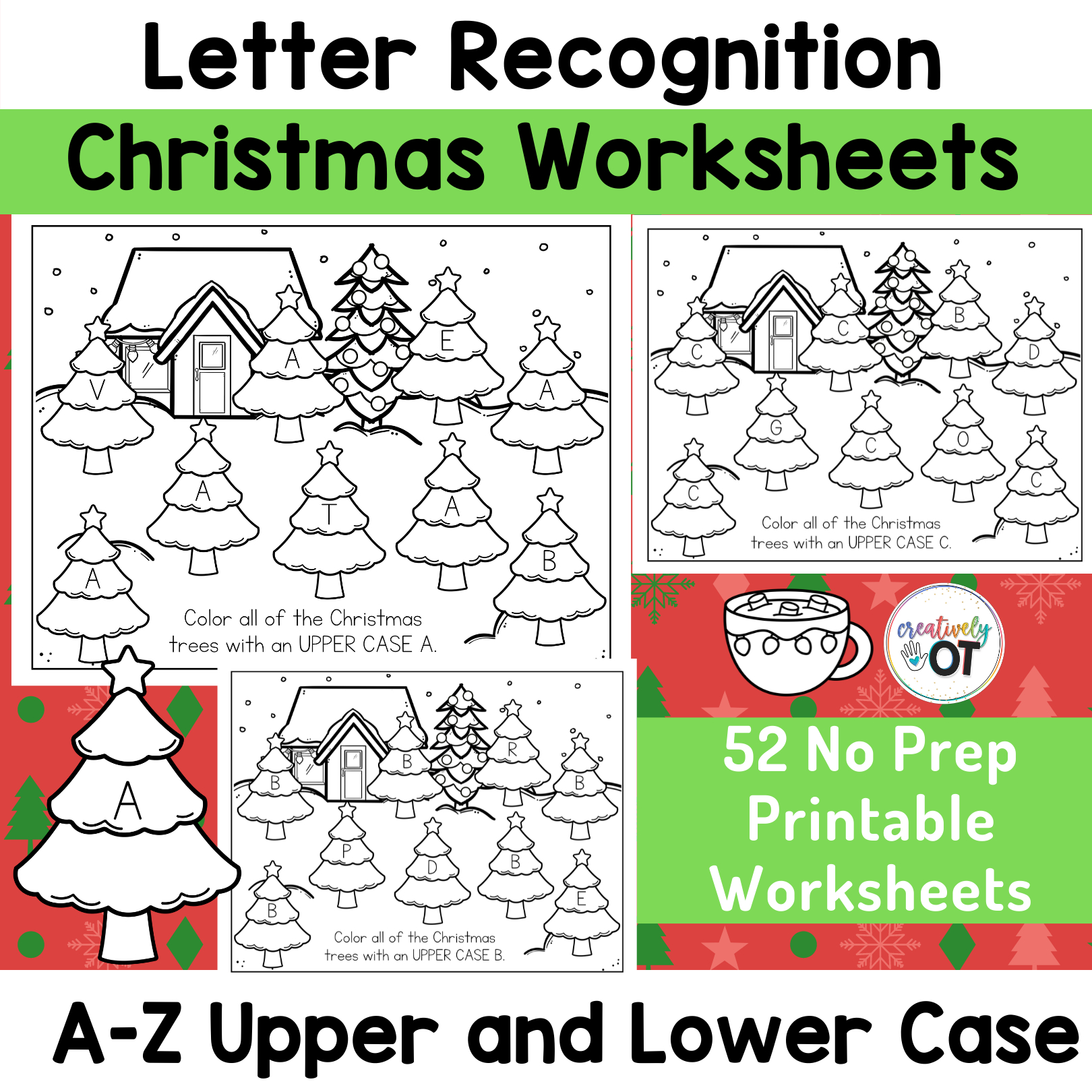 Christmas Mini Letter Recognition And Visual Scanning A-Z intended for Christmas Letter Recognition Worksheets