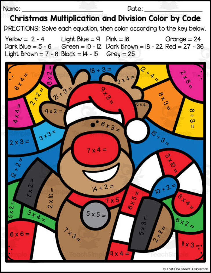 Christmas Multiplication and Division Worksheets