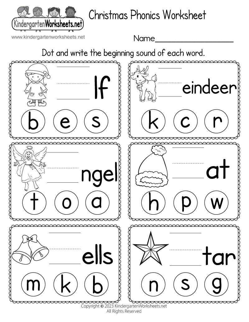 Christmas Phonics Worksheet - Free Printable, Digital, &amp;amp; Pdf intended for Free Printable Worksheets For Kindergarten Christmas