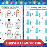 Christmas Piano Fun! Frosty The Triad & Holly Jolly Key Signatures Within Christmas Piano Theory Worksheets